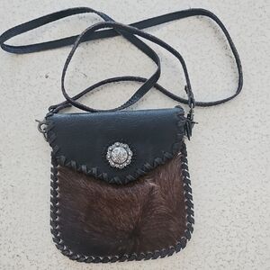 Montana West Black and Brown Crossbody Bag